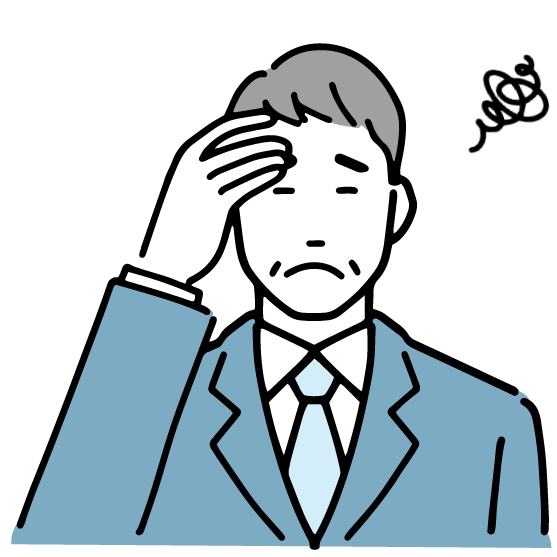 頭を抱える男性