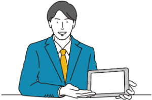 提案する男性社員のイラスト